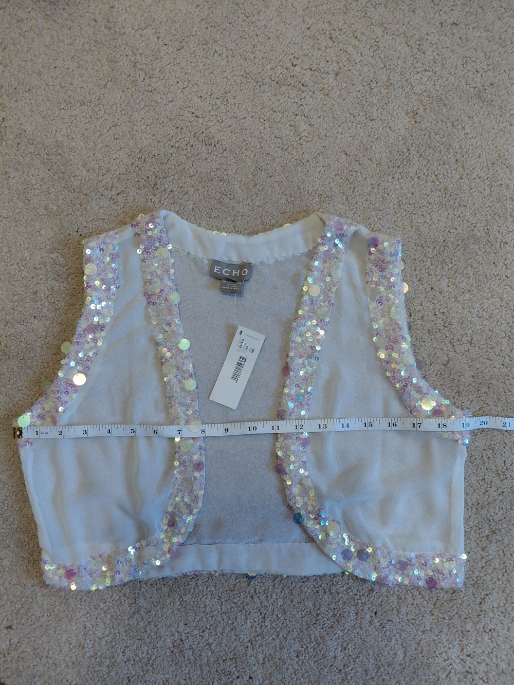 Echo Shrug with Iridescent Sequin Trim - Picture 7 of 7